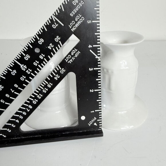 Oneida Taper Candle Ariel Holders Set Of 2 White Ceramic Simple Elegant Design - Picture 10 of 16